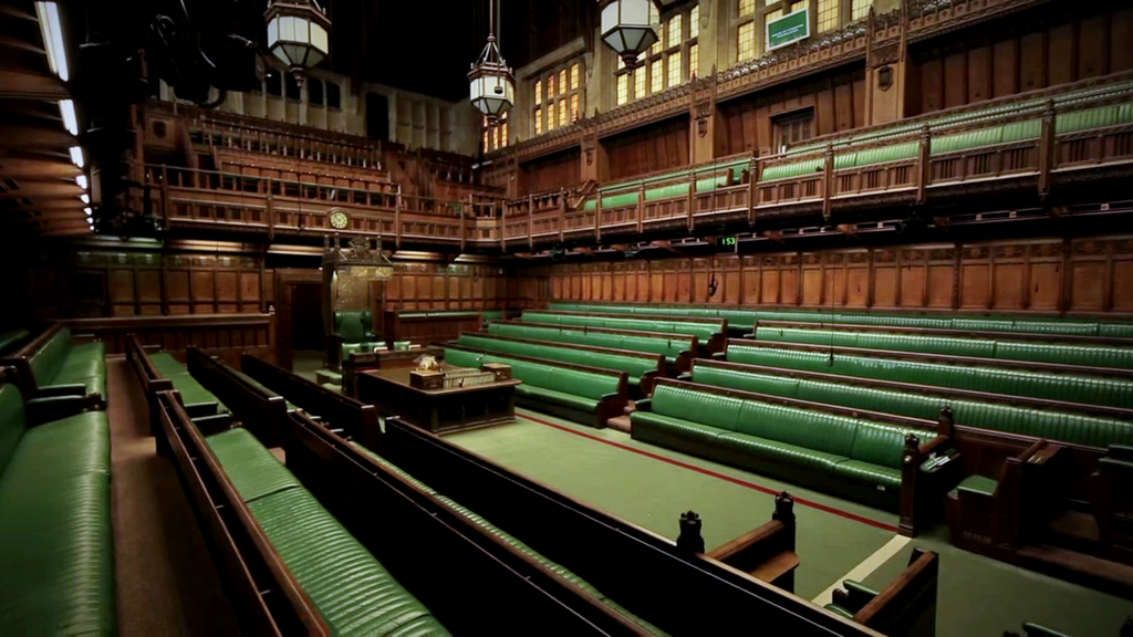 Image of an empty house of commons chamber