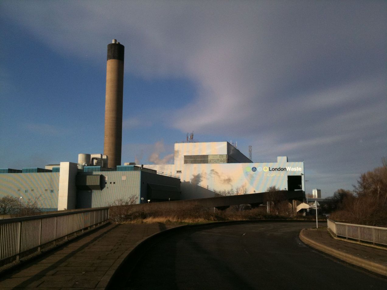 Photo of London Waste Incinerator with 'EcoPark' branding