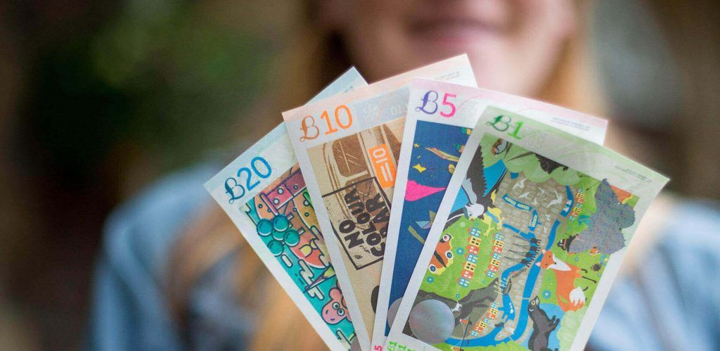 Image of fictional money notes